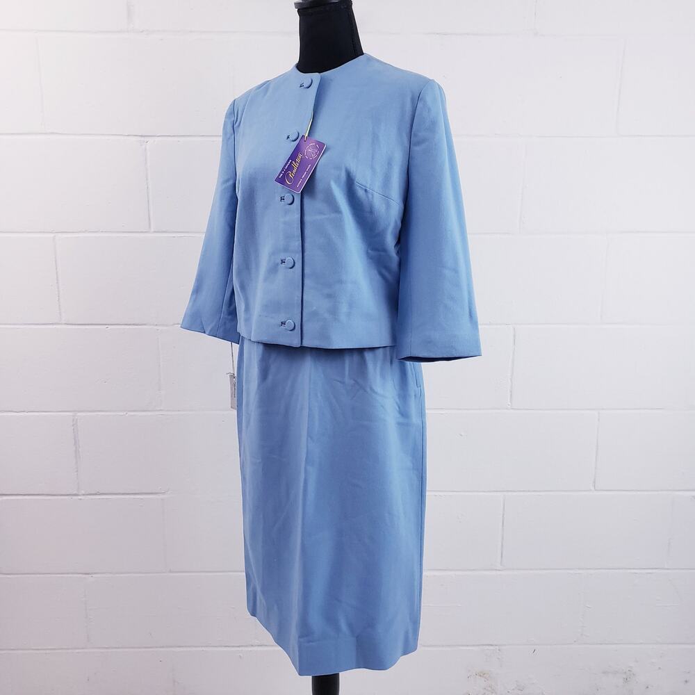 Vintage 1960s Pendleton Blue Wool Skirt Suit NOS